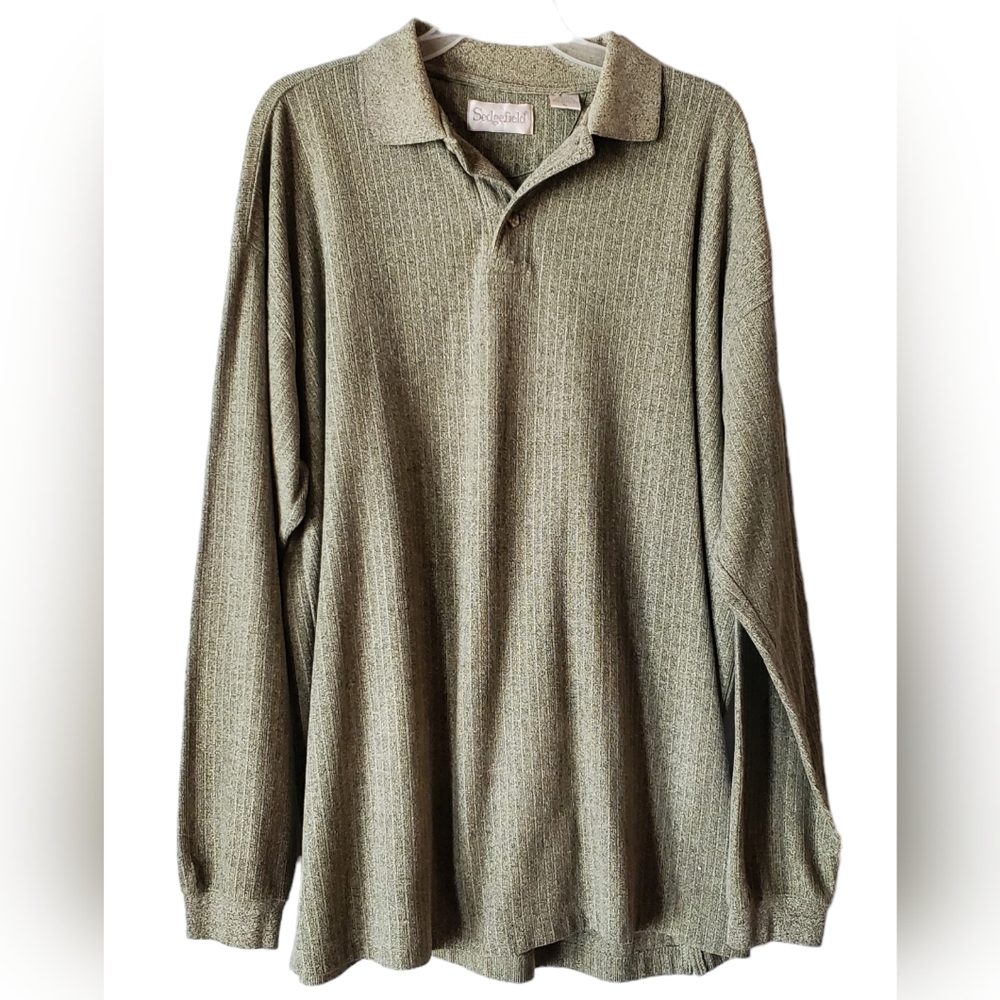 Sedgefield Polo Mens XL‎ Olive Green long sleeve Sweater